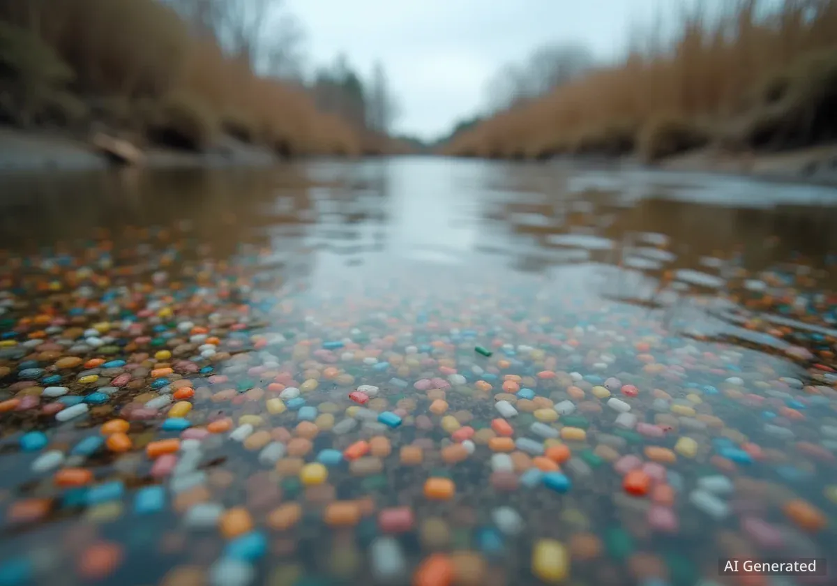 Des millions de granulés plastiques trouvés dans les cours d'eau