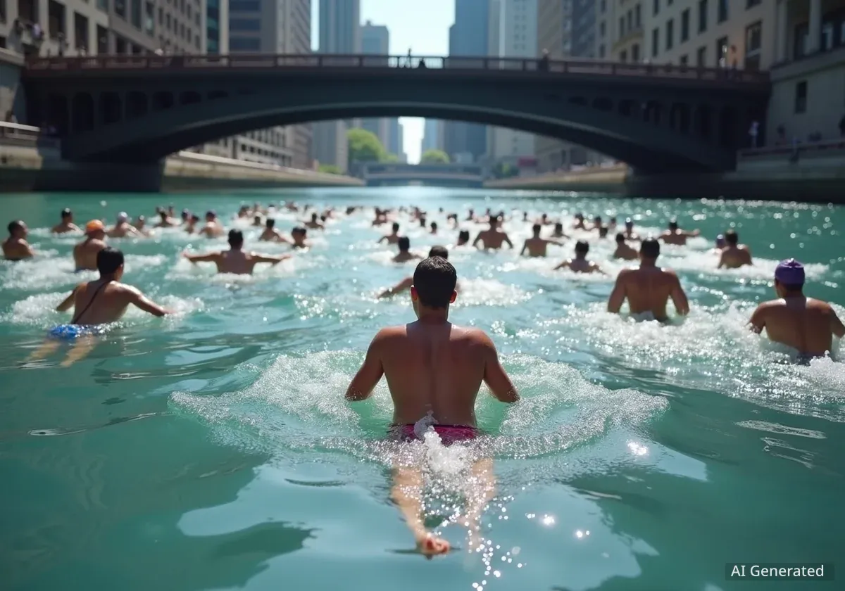 Nage historique dans la rivière Chicago après un siècle de pollution