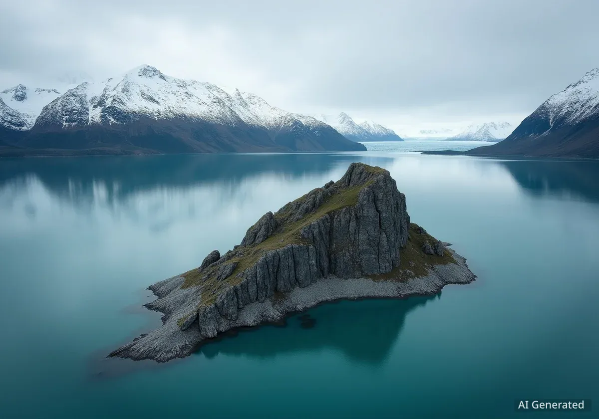Nouvelle île formée en Alaska par la fonte glaciaire