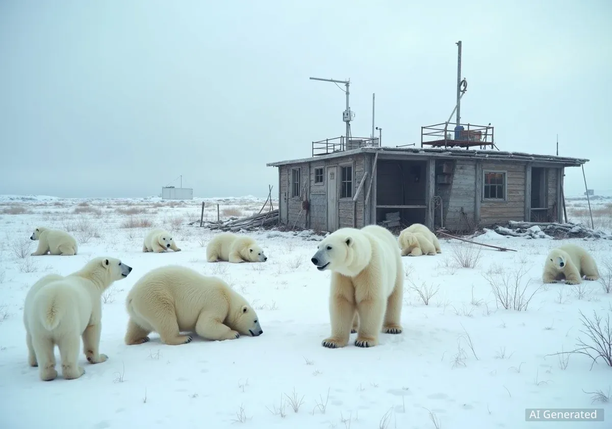 Des ours polaires s'installent dans une station météo abandonnée de l'Arctique