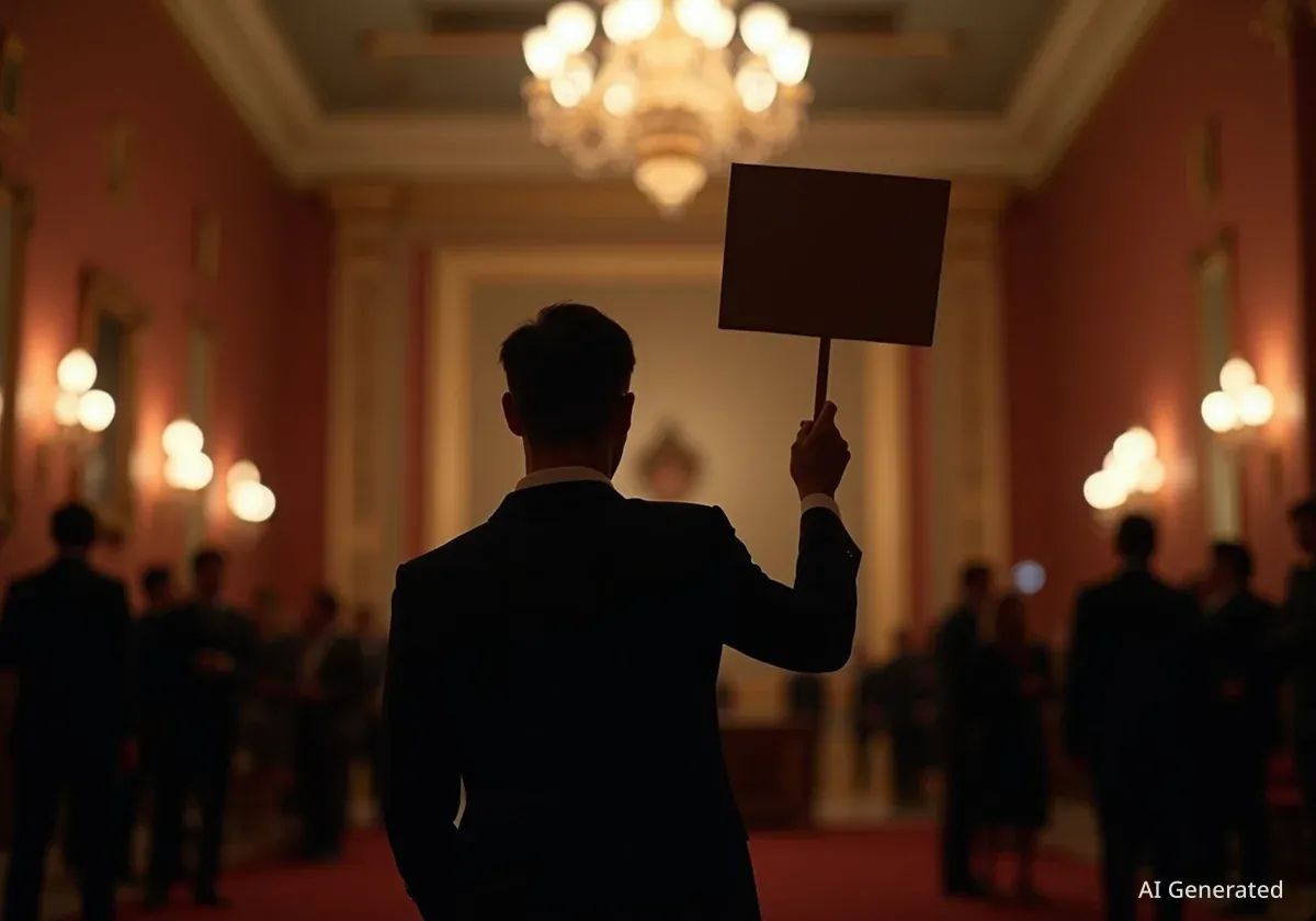 Manifestation climatique au gala du British Museum