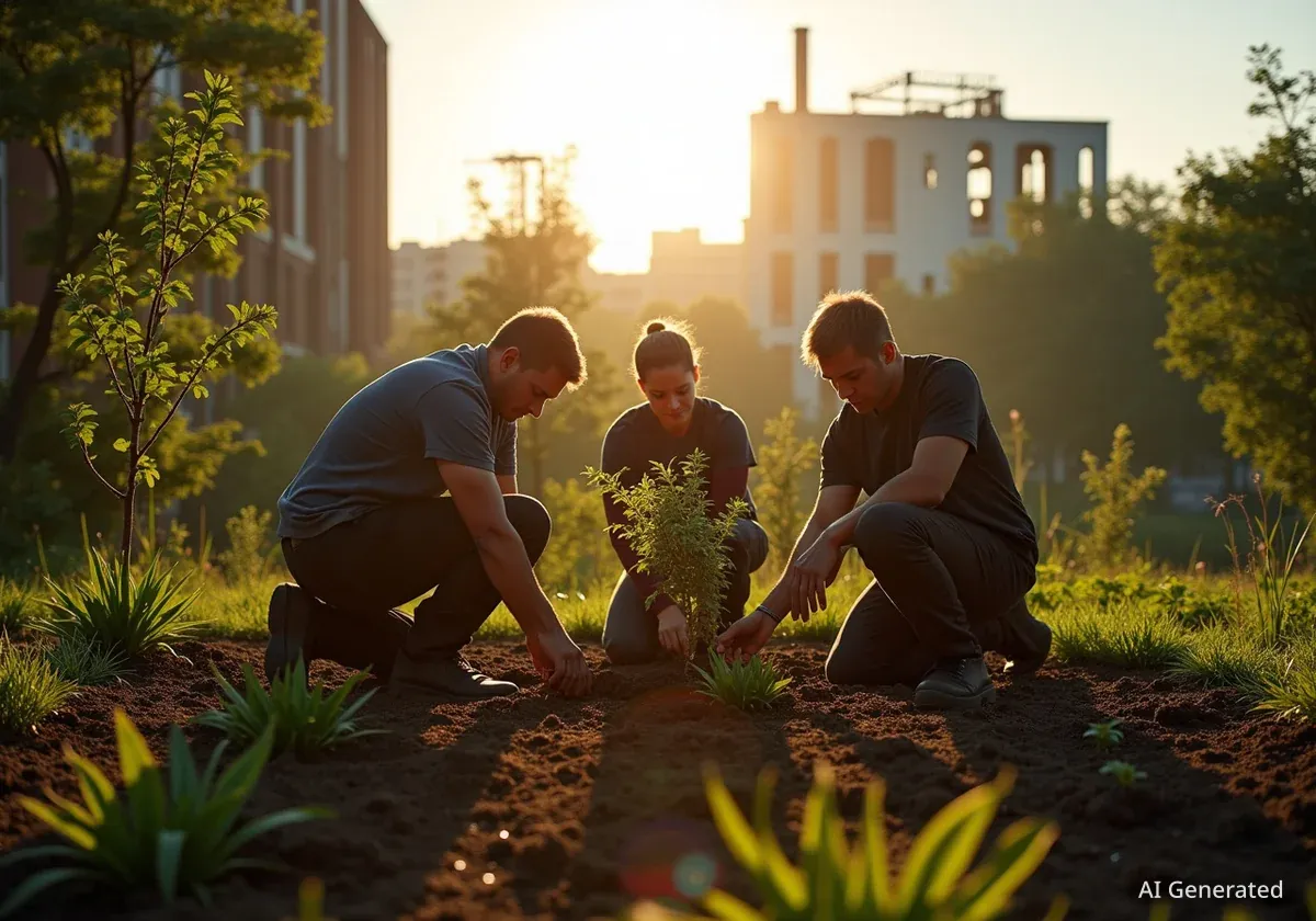 Des initiatives locales transforment des friches industrielles en espaces verts