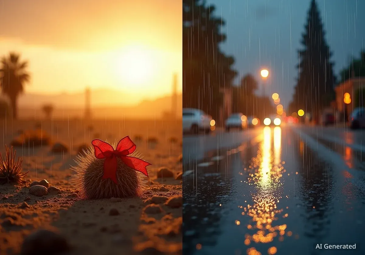 Noël aux États-Unis: chaleur record au sud, déluge à l'ouest